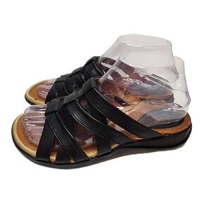 Ariat Haven Sandals Womens Size 6.5 Black Leather Criss Cross Straps Slide Shoes